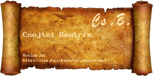 Csejtei Beatrix névjegykártya